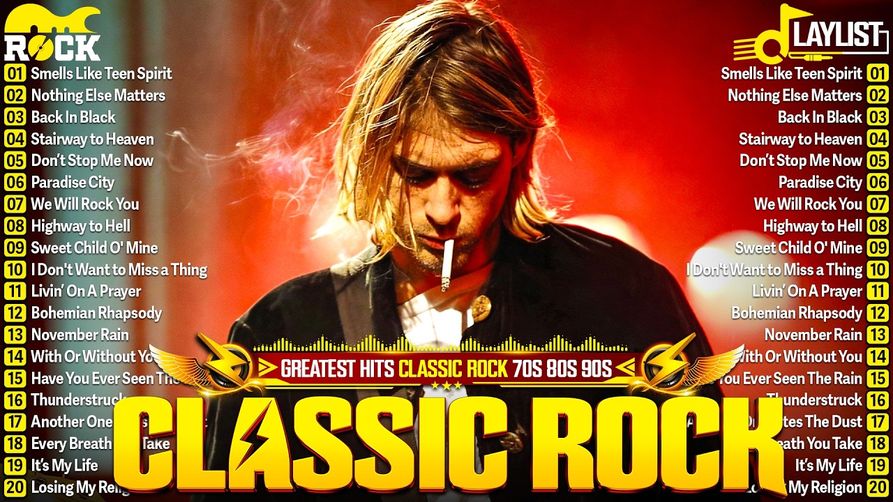 Classic Rock Songs 70s 80s 90s Full Album 🎶 Nirvana, Guns N' Roses, AC/DC, Bon Jovi, Metallica, U2