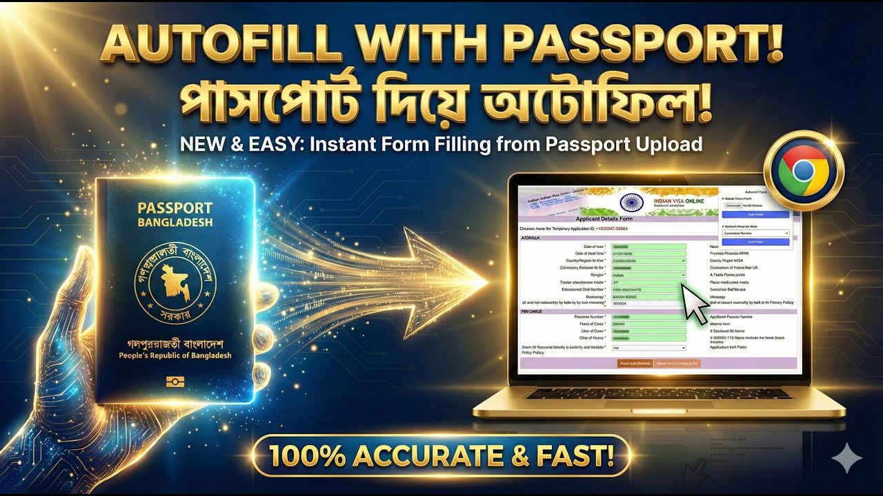 🇮🇳 Indian Tourist Visa 2025 | মাত্র ১ ক্লিকেই সম্পূর্ণ ফরম অটোফিল! | Indian Visa PDF Autofill Pro