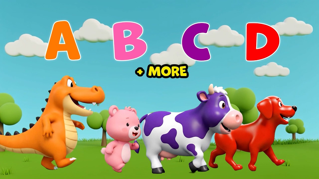 ABC Colorful Safari Animal Song 291 & More | ABCs & Colors Song For Kids | Purple Panda Rhymes