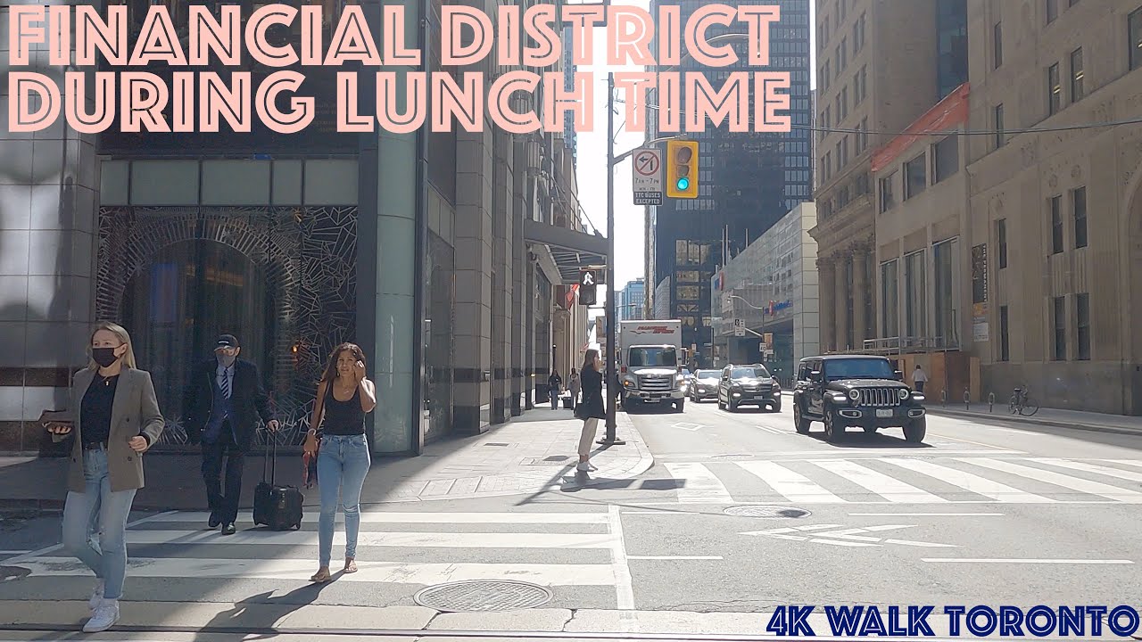 Lunch Time Walk around the Financial District (Sept 2021): 4K Slow Walk Downtown Toronto, Canada