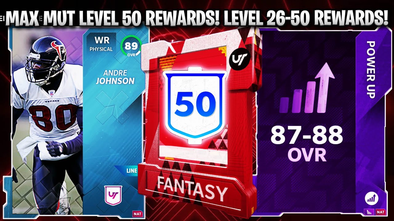 MAX MUT LEVEL 50 REWARDS! MUT LEVEL 26-50 REWARDS! 89 ANDRE JOHNSON! | MADDEN 21 ULTIMATE TEAM