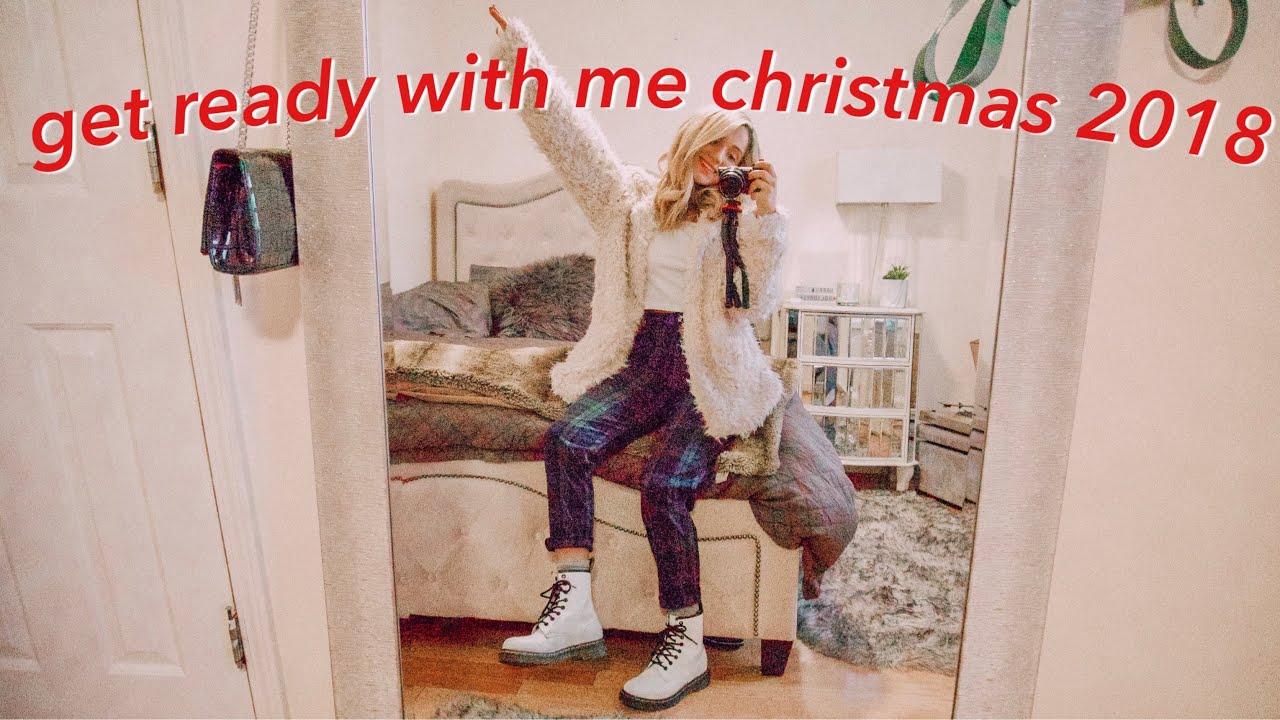 christmas get ready with me 2018 hair, makeup & outfit!