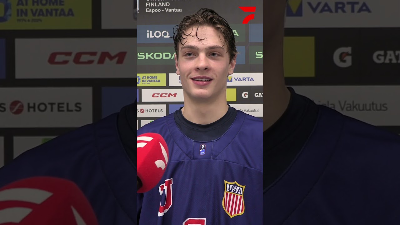 James Hagens is becoming the go-to guy for #TeamUSA. 👀 #U18Worlds #Shorts