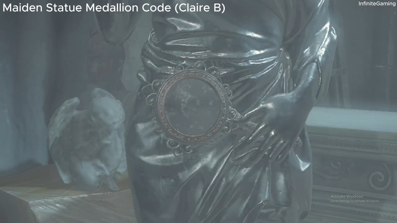 Resident Evil 2 Remake - Maiden Statue Medallion Code  (Claire B)