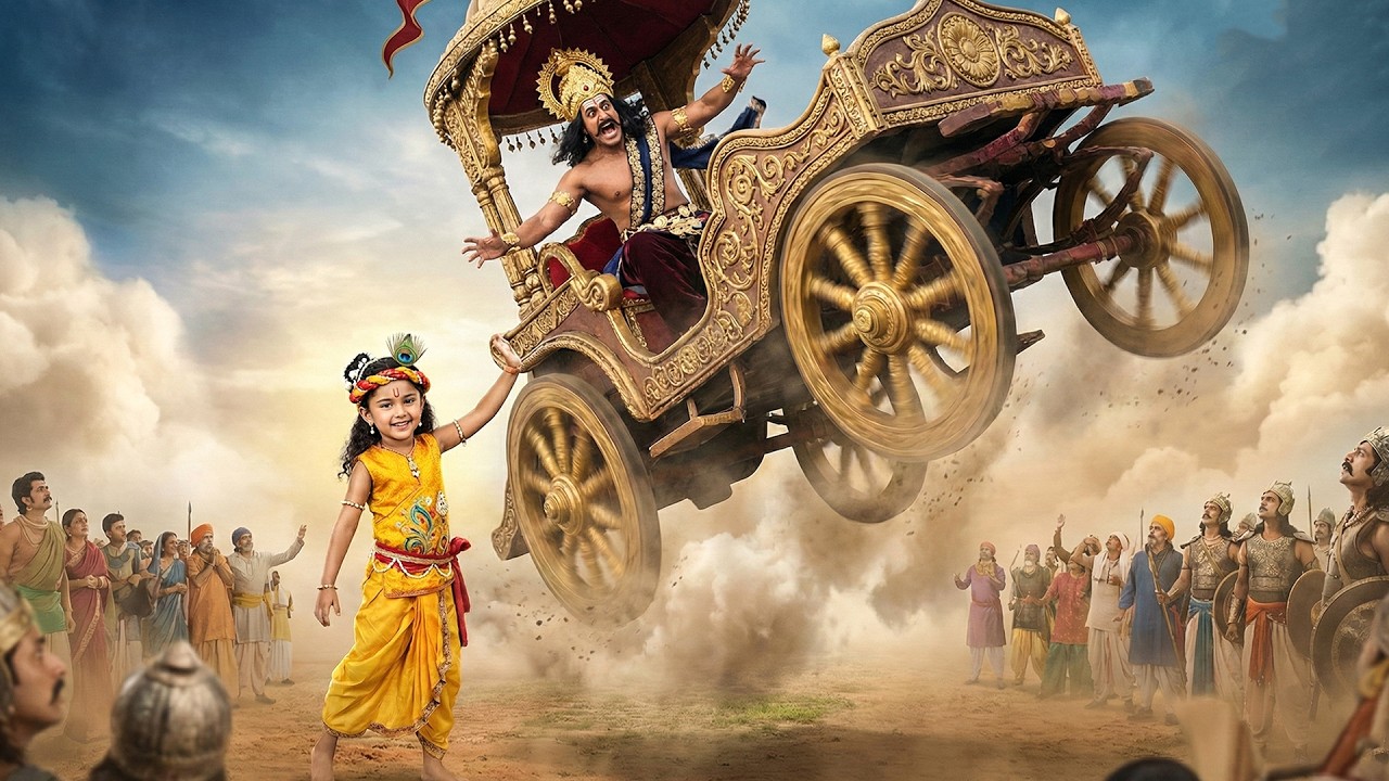 कान्हा ने अपने हाथों से रथ पलट दिया, सब रह गए दंग | यशोमती मईया के नंदलाला | Shree Krishan