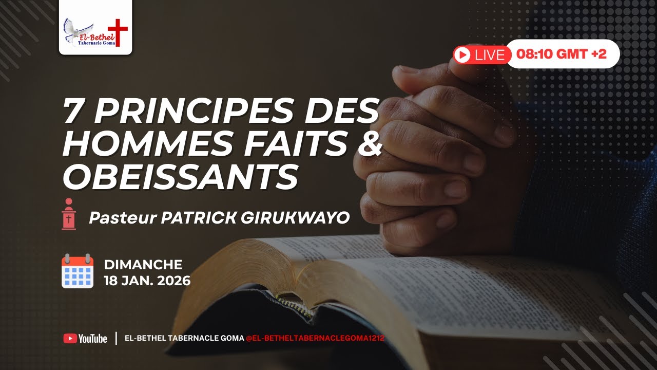 Les 7 Principes pour les Hommes Faits et Obéissants de l'année | 18/01/2026 | Passé. PATRICK G.
