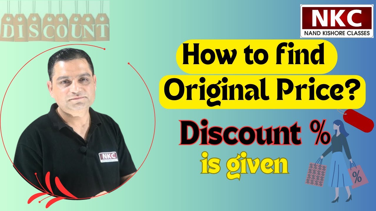 Find Original Price Quickly Using Unitary Method | Percentage Discount Problems| Easy explanation