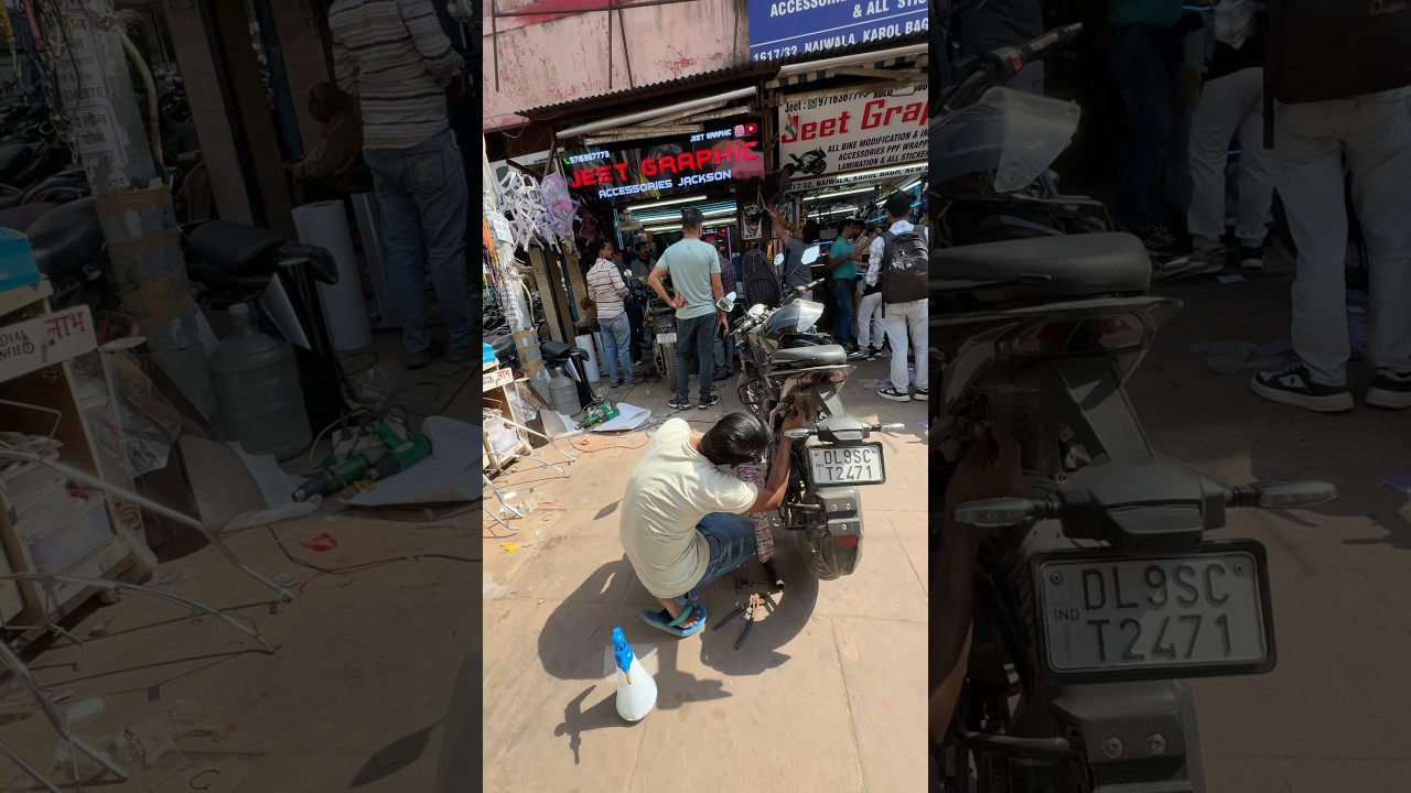 Karol Bagh Bike Accessories fitting gone wrong!😡Hammer+Scartches on my bike#shorts #karolbaghmarket
