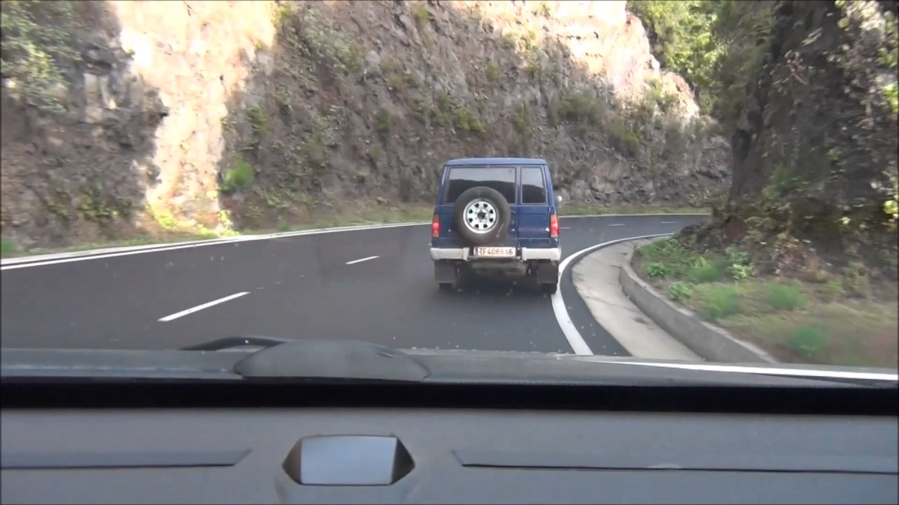 Driving from west to east La Palma , Puerto Naos -- Airport La Palma