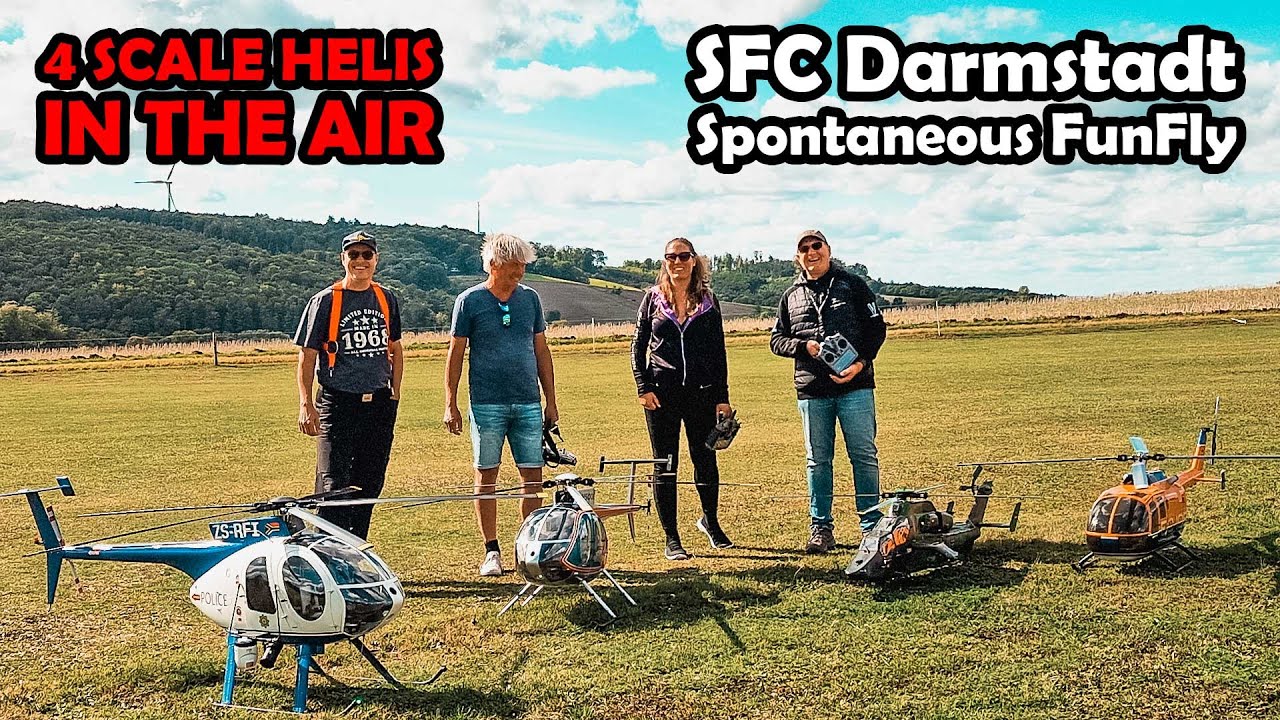 4 Scale Helis in the air // Funfly @ SFC Darmstadt