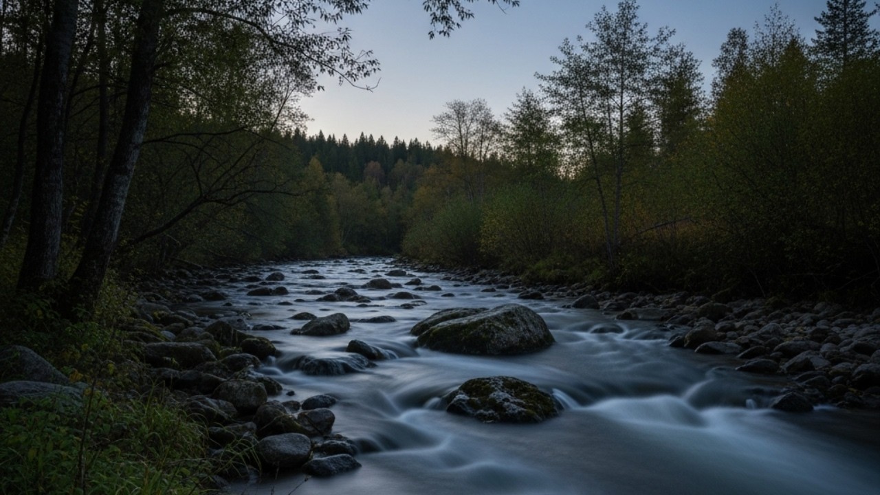 Deep Rest River Sound 🌊 ASMR Pure Water Flow – No Birds, No Music