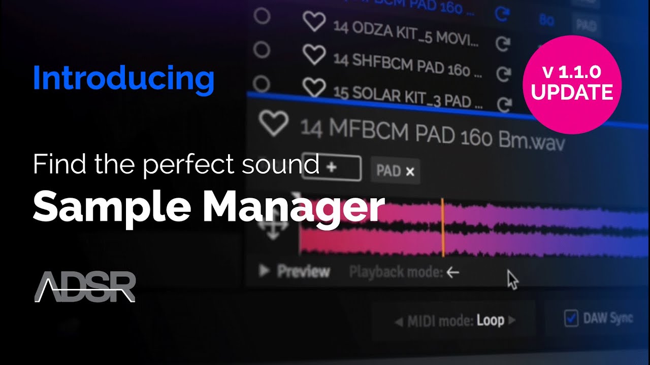 [ Trailer ] ADSR Sample Manager v1.1.0 - A sample manager for your DAW ( + FREE plug-in Download )