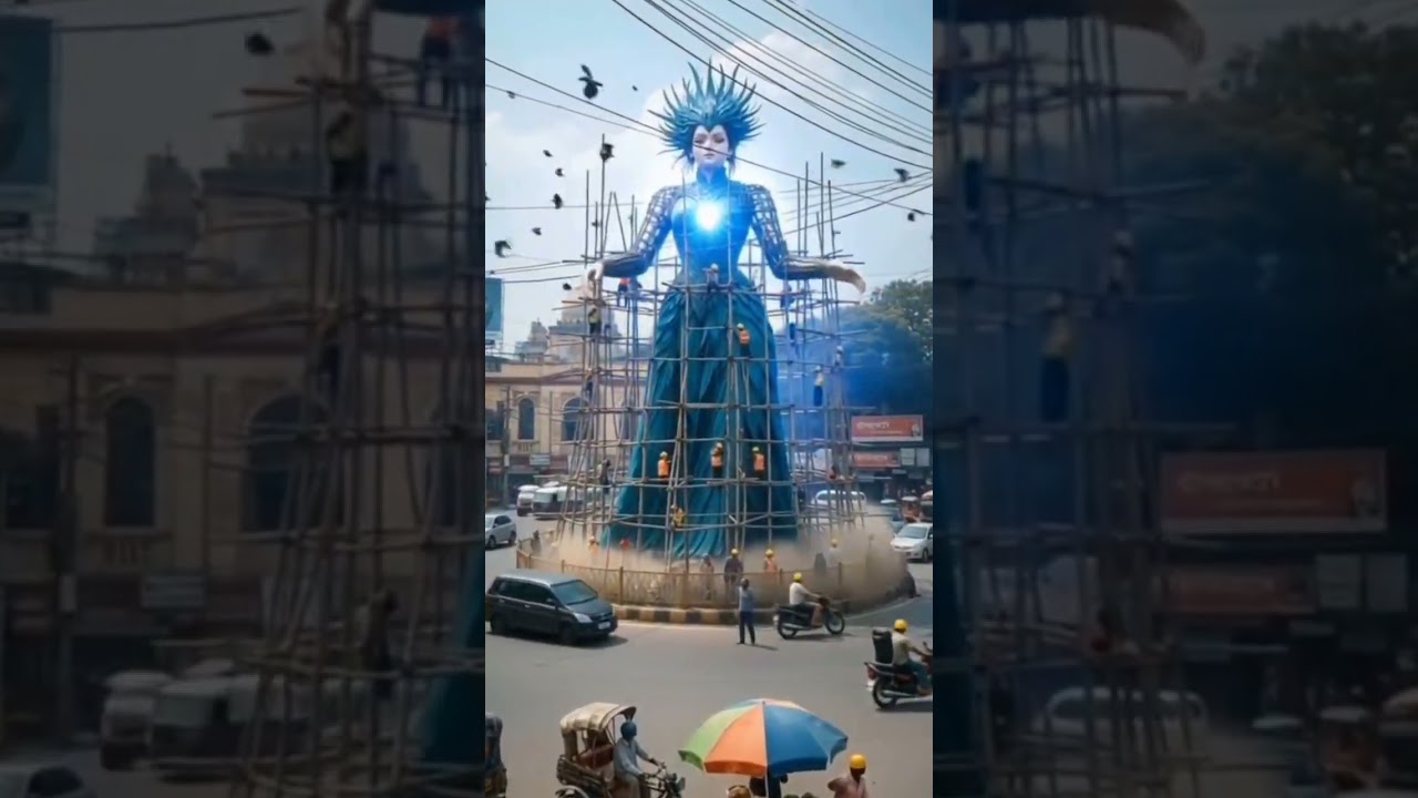Giant Goddess Statues Rise in the City | Unreal Fantasy Meets Real Streets