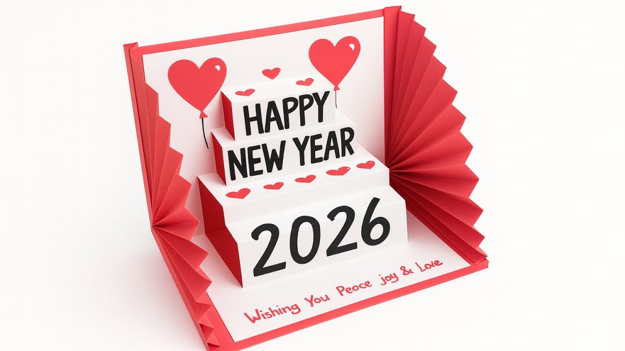 How to Make a Stunning 3D Pop-Up New Year Card for 2026 | Premium Handmade Paper Craft Tutorial