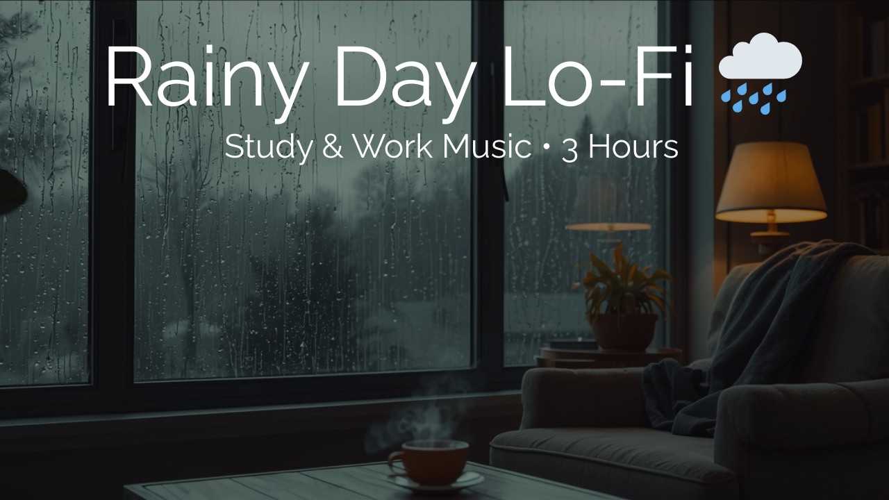 Rainy Day Lo-Fi 🌧️ Study & Work Music | 3 Hours | Muted Noon