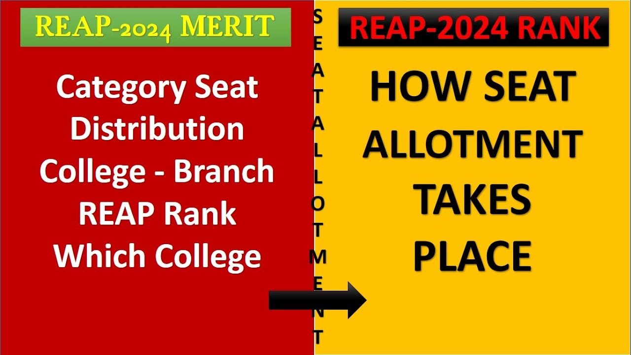 HOW SEAT ALLOTMENT TAKES PLACE ? REAP - 2024 | REAP Rank Which College |Category Seats Distribution.