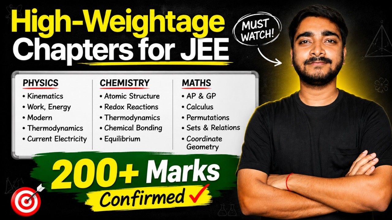 Don&rsquo;t SKIP These HIGH WEIGHTAGE CHAPTERS to get 99%ile - JEE Main 2027 🔥