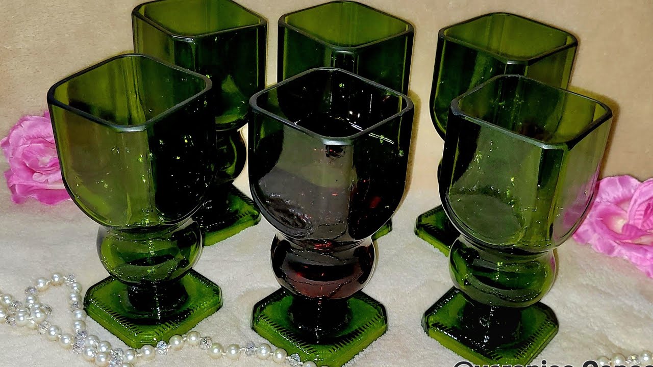 Taças invertida feita com garrafas de azeite quadradas 💫💫