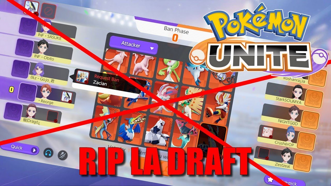 Adieu la draft - Pokémon UNITE