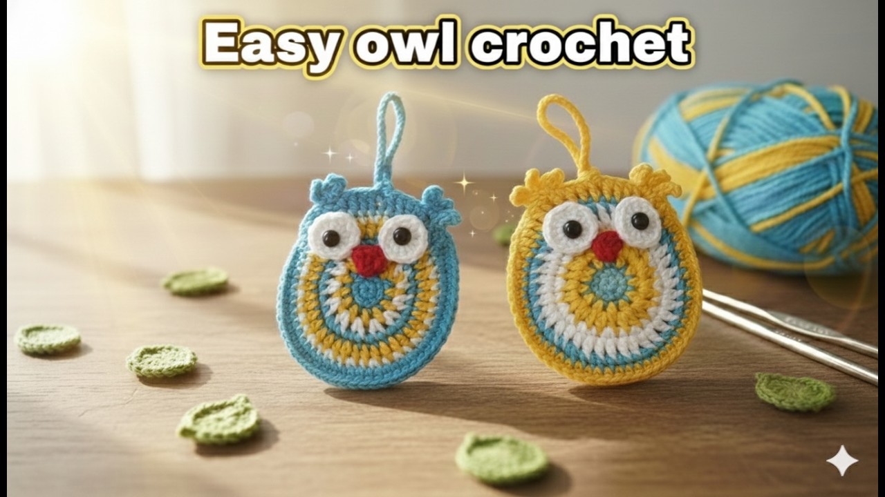 * 🦉 *Cute Owl Crochet Keychain & Bag Charm Tutorial for Beginners