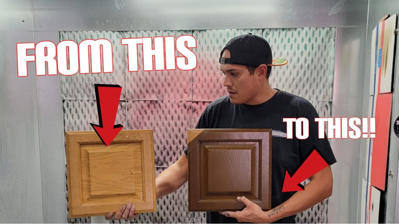 How to Tone stain Cabinets without removing the old finish!