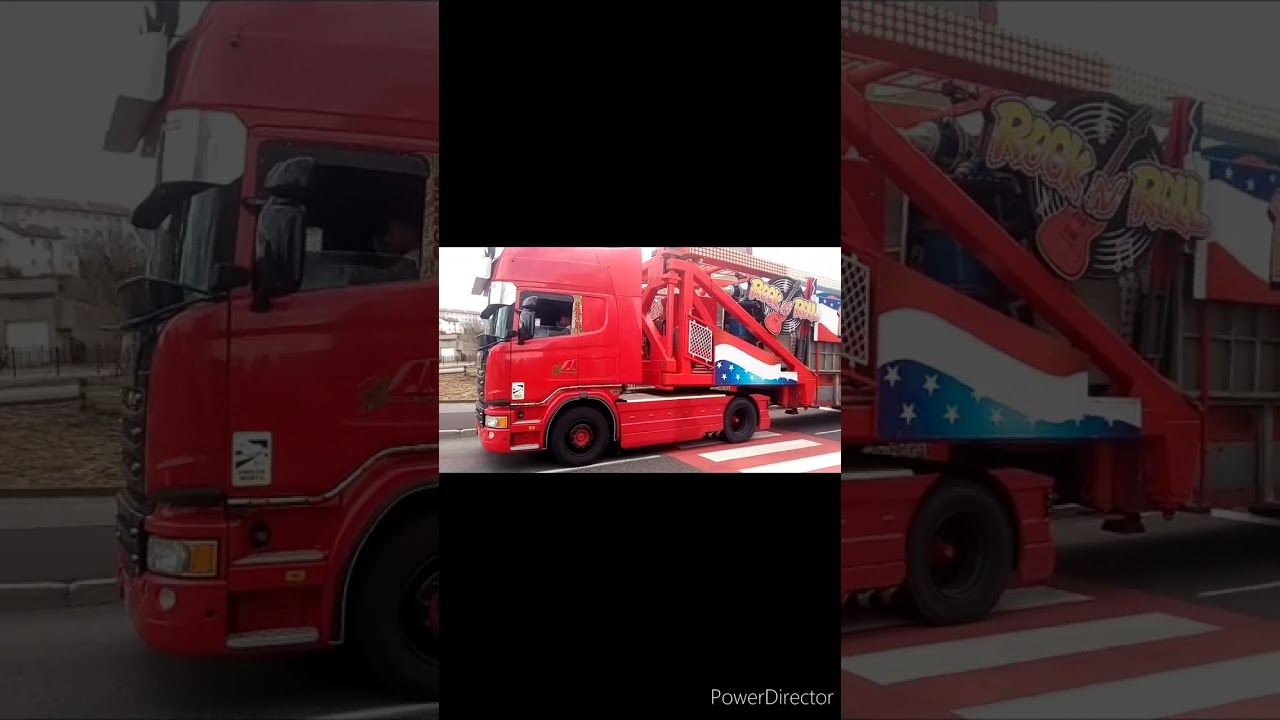 Arriver des convois forains pour la vogue d'Yssingeaux du 05 au 07 Avril 2024