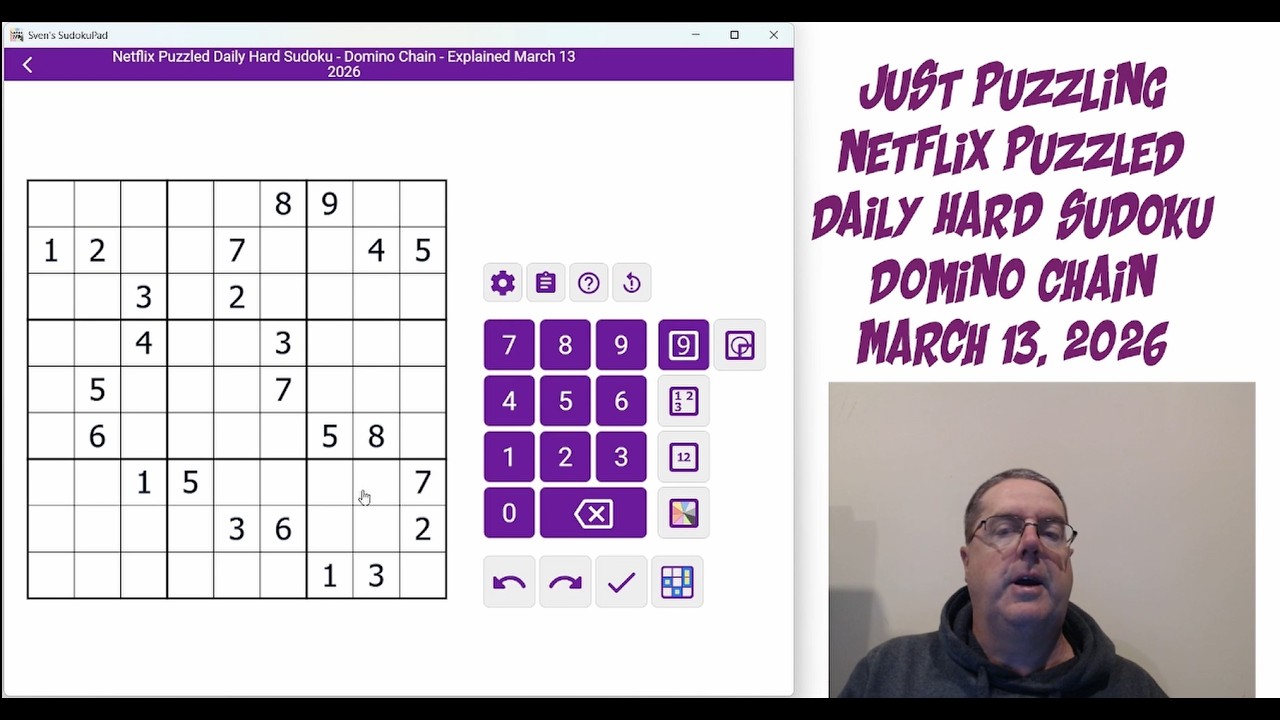 Netflix Puzzled Daily Hard Sudoku March 13 2026 | Domino Chain