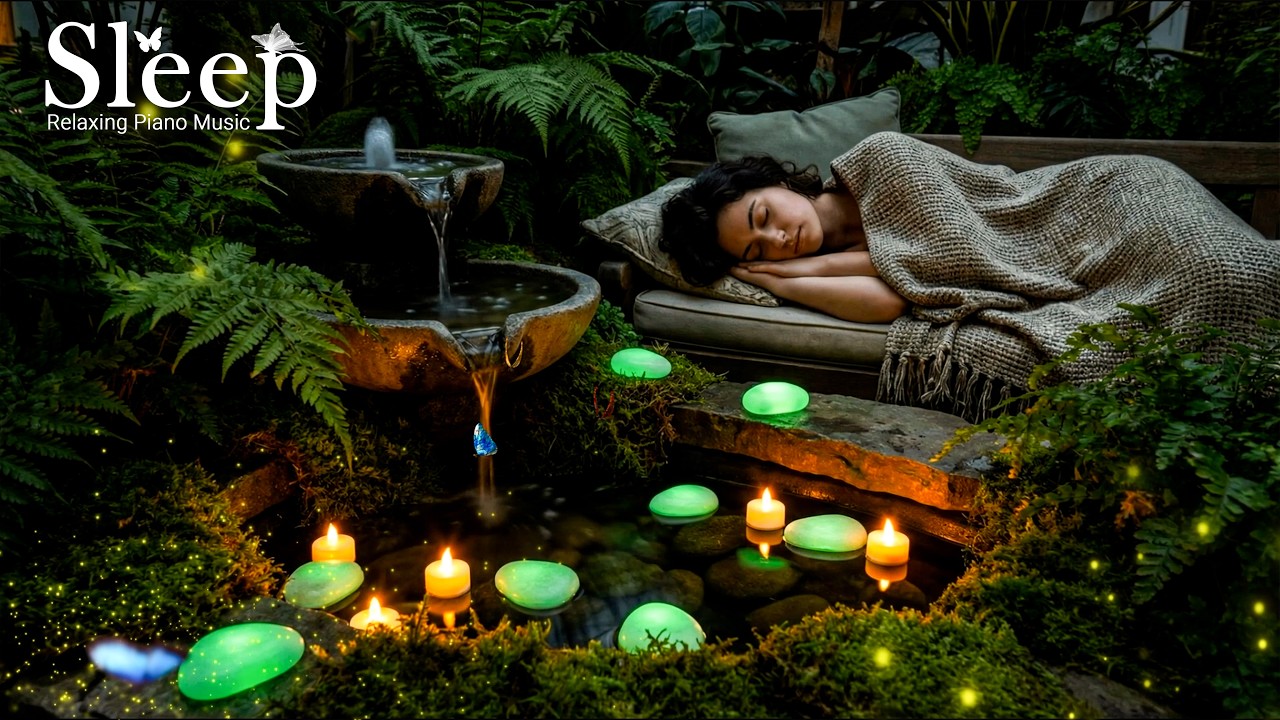 Sleep with Bamboo Water 🍁 Soft Piano & Water Sounds 🌿 Calm Dreams