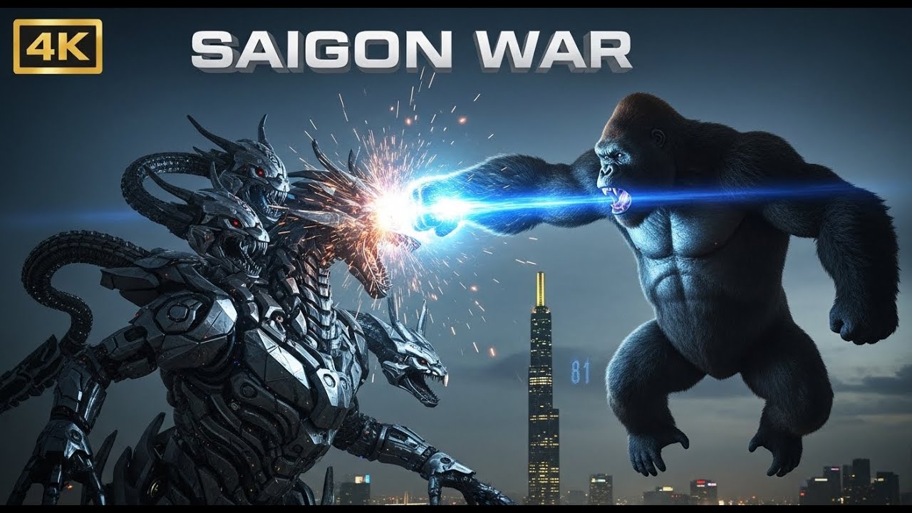 KONG VS MECHA HYDRA: THE ULTIMATE CYBERWAR IN NEO-SAIGON | 4K CINEMATIC