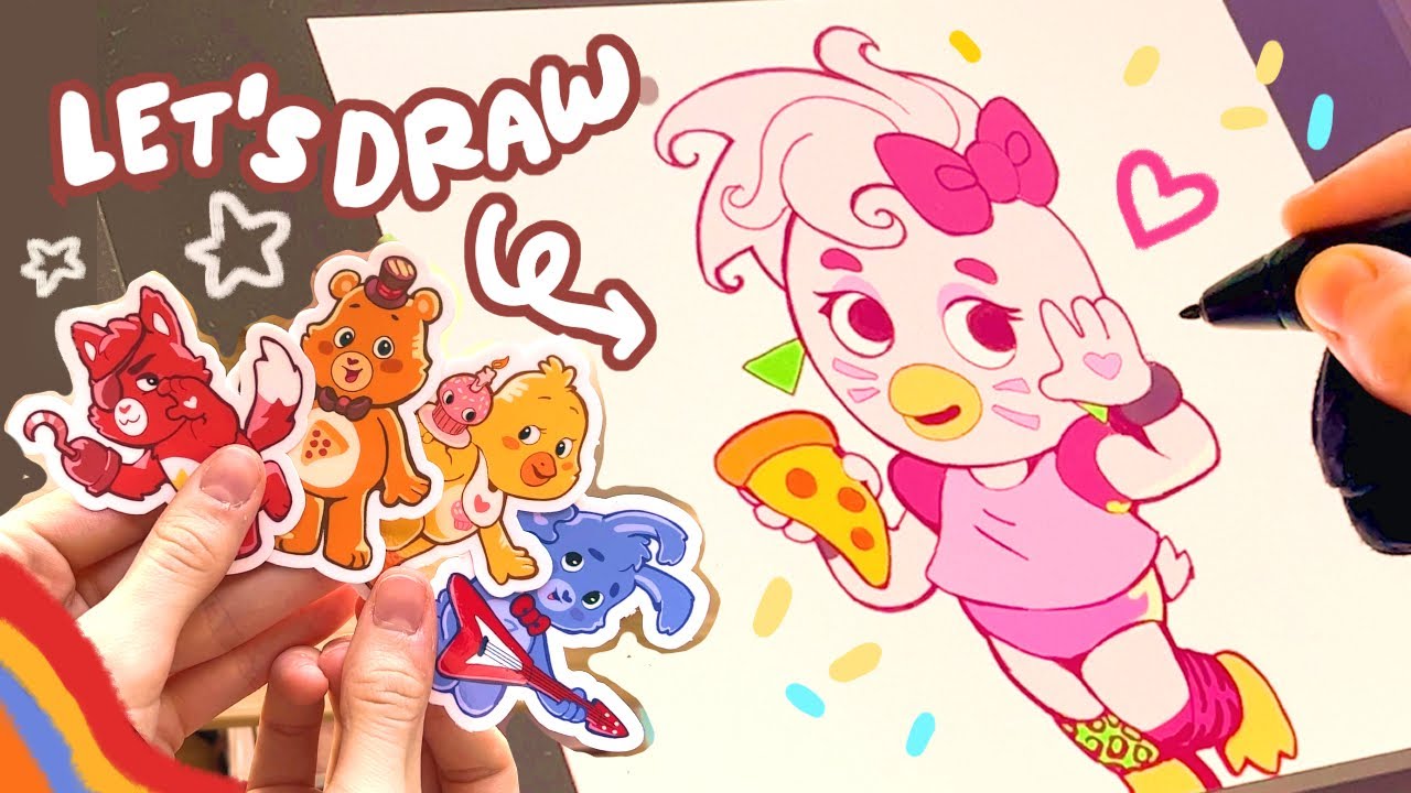 design fnaf stickers with me! ✿ experimenting with my style and rethinking my online shop