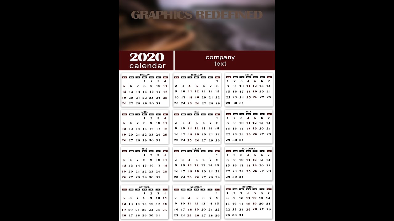 12 Months Calendar. #How to design a full calendar