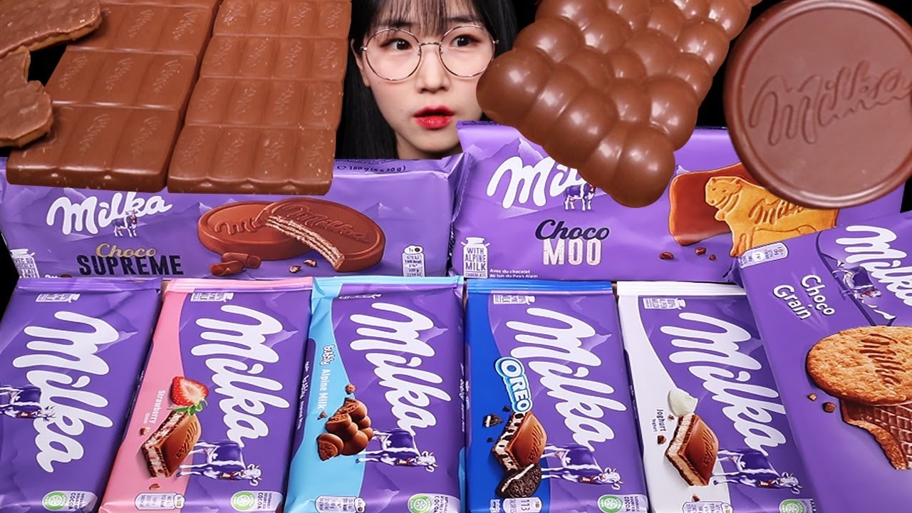 MILKA CHOCOLATE PARTY🍫 밀카 버블리 밀크 요거트 오레오 스트로베리 초코슈프림 밀카 초콜릿 먹방 CHOCOLATE DESSERT EATING SOUNDS ASMR