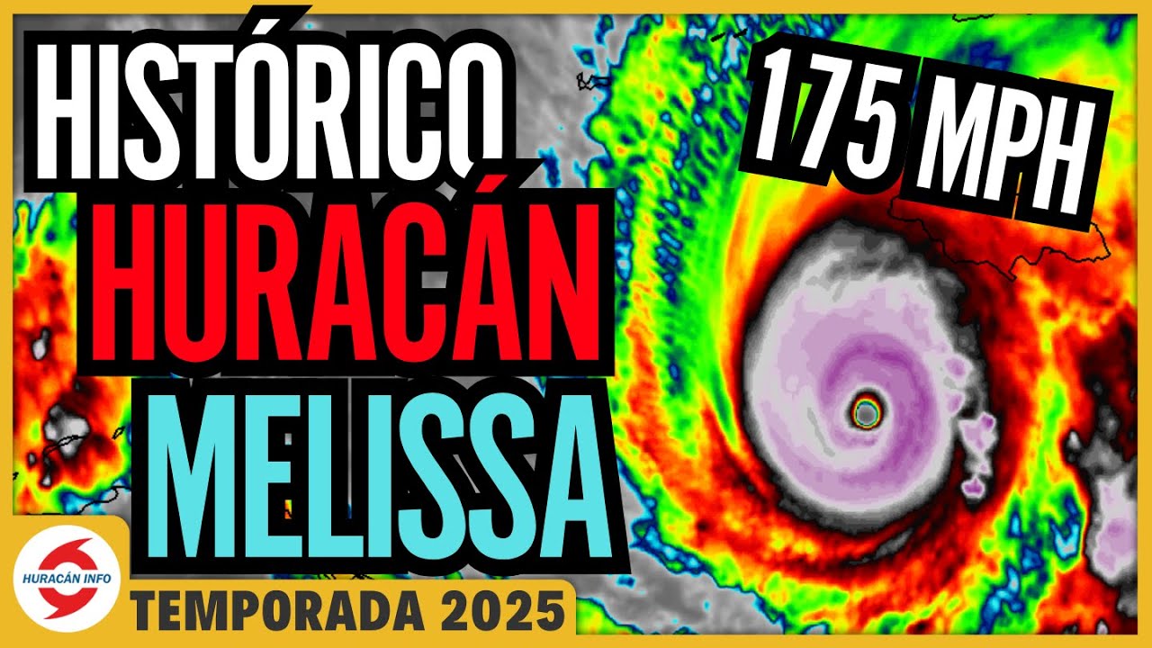 Hurac&aacute;n Melissa con Vientos de 175 mph (Categor&iacute;a 5). Se acerca a Jamaica y luego a Cuba.
