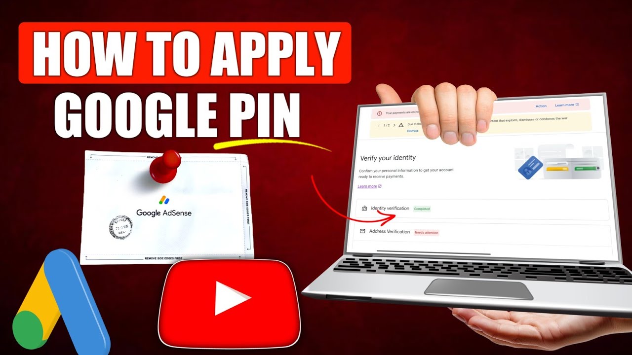 Google Adsense Pin Ke liye Apply Kaise kare | Adsense Identity Verification 2025-26