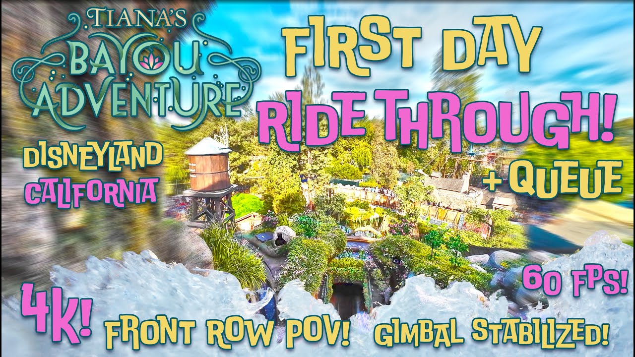 Tiana's Bayou Adventure at Disneyland, Front Row POV, Complete Ride Through & queue. First Day! 4K!