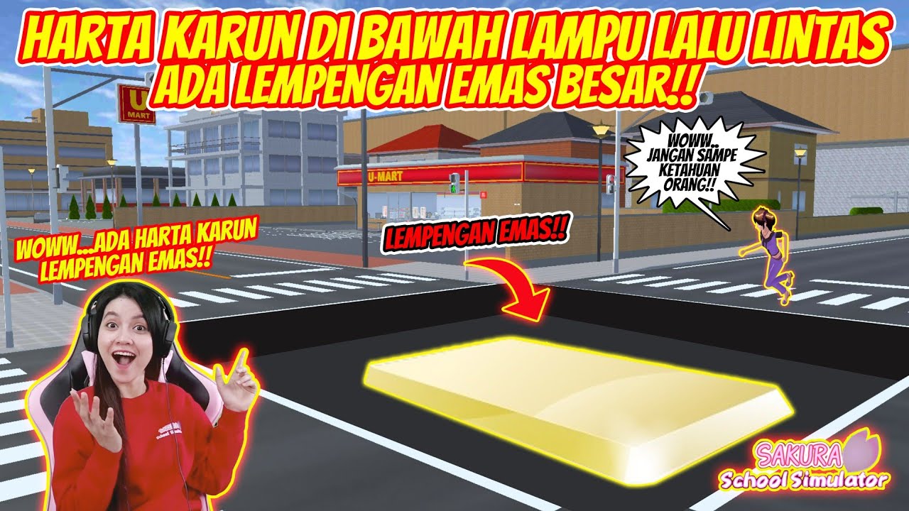 HARTA KARUN TERPENDAM DI BAWAH LAMPU LALU LINTAS U-MART!! SAKURA SCHOOL SIMULATOR INDONESIA-PART 277