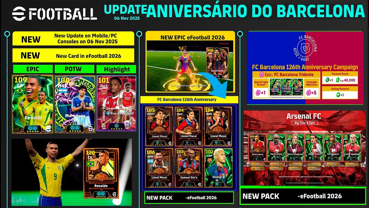 NOVIDADES! CAMPANHA DE ANIVERS&Aacute;RIO DO BARCELONA NO EFOOTBALL 2026 MOBILE