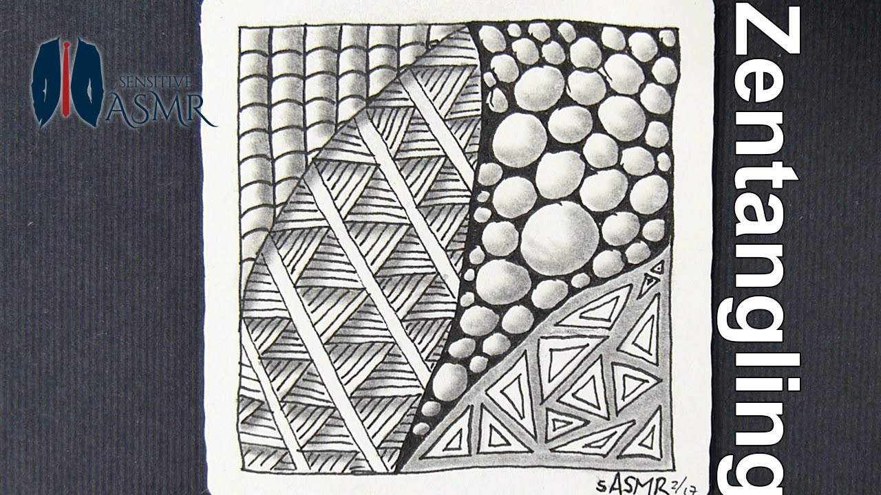 ASMR | Drawing a Zentangle | NO TALKING