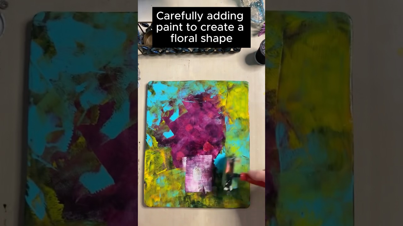 Layered Gelli Print Floral #gelliplateprinting #art #gelprinting #gelliprinting #layeredgelliprints