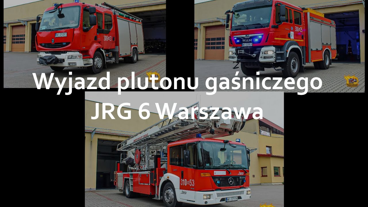 [TRĄBY] Wyjazd alarmowo plutonu gaśniczego JRG 6 Warszawa.