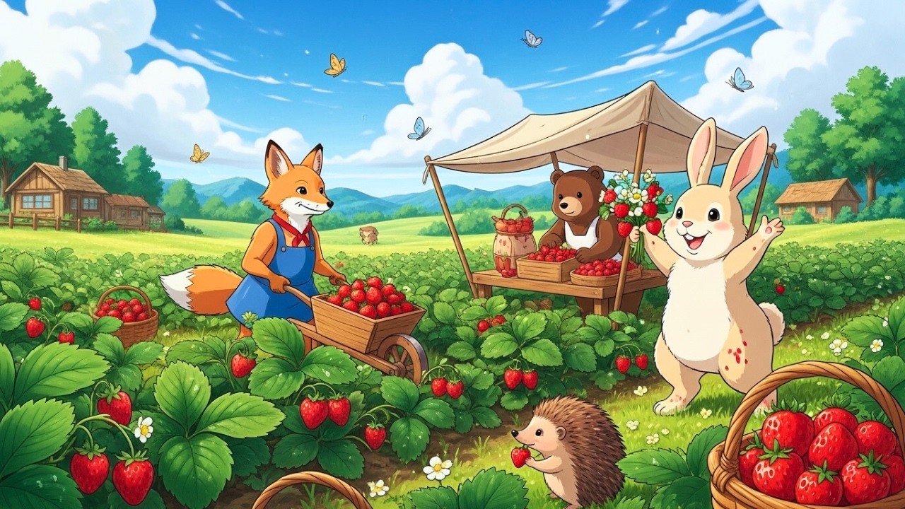 [Ghibli Piano] Peaceful Strawberry Picking Afternoon – Relaxing Music for Study & Sleep