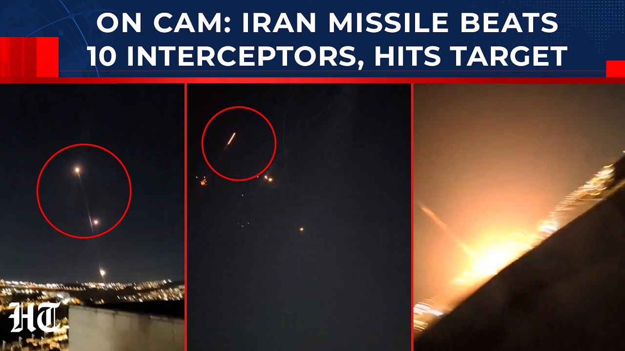 On Cam: Iran Hypersonic Missile Evades 10 Interceptor Rockets To Hit Target; Witnesses Flee In Panic