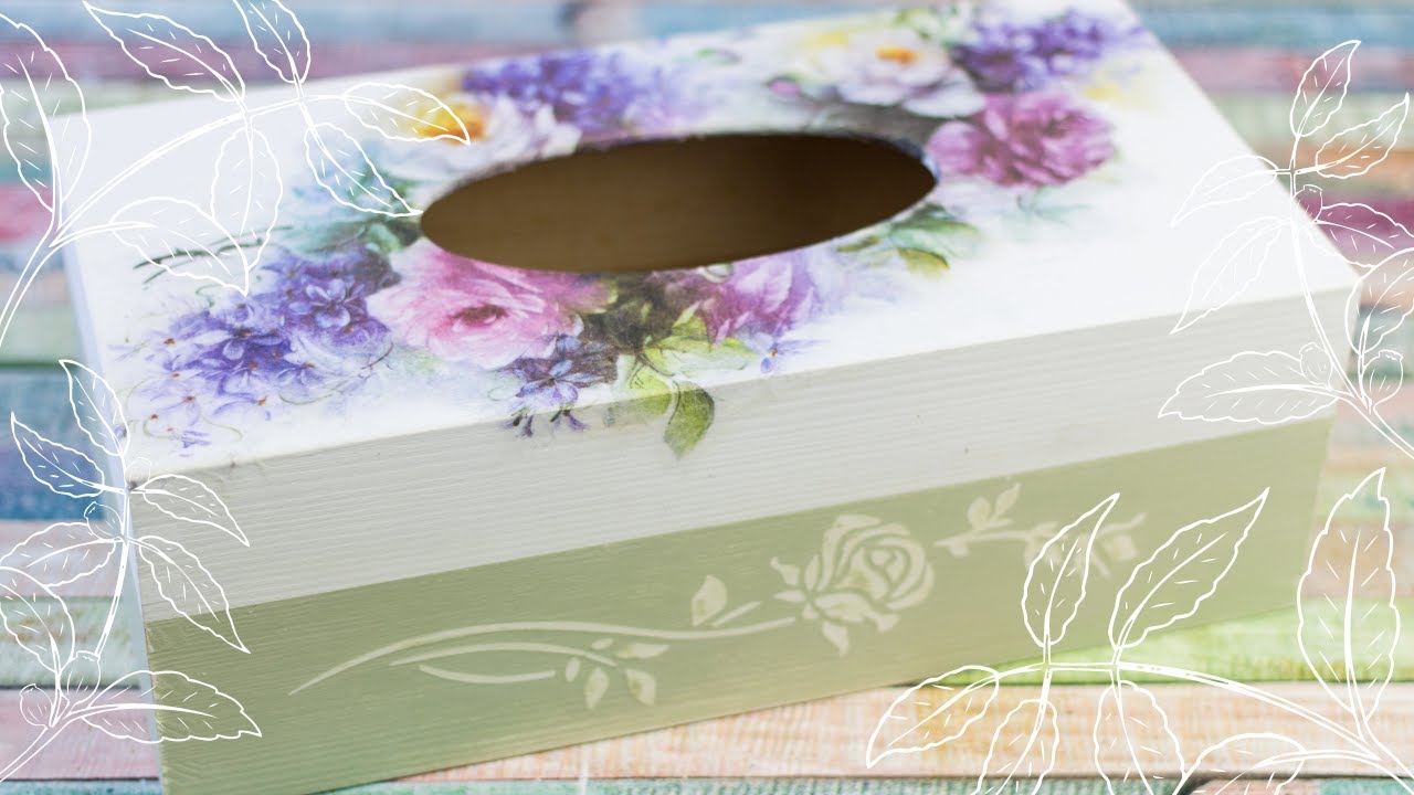 Decoupage dla początkujących. Chustecznik w kwiaty