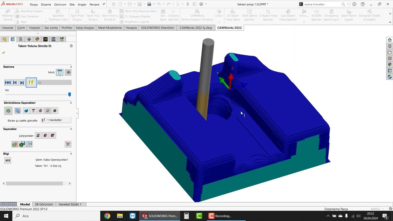 SOLİDWORKS CAM DERSLERİ - 3 EKSEN KABA İŞLEME