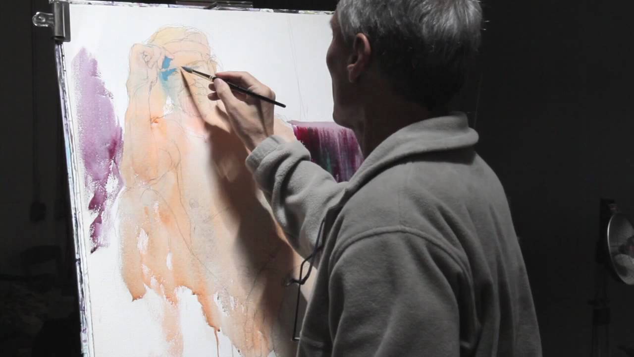 Ken Goldman Working in Watercolor