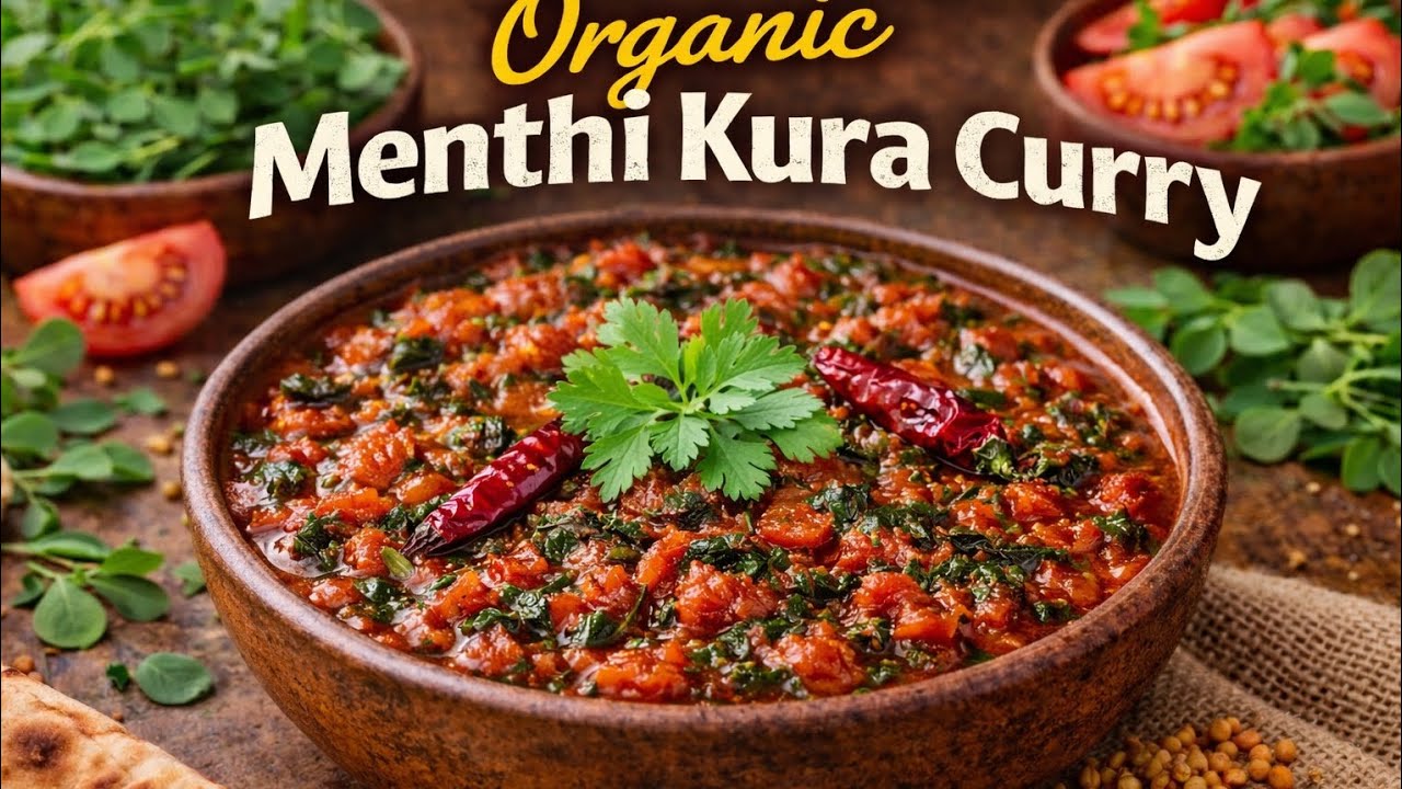 Organic Menthi Kura Curry Recipe 🌿#curry #menthikura #fenugreekleavesrecipe #shorts #trending #viral