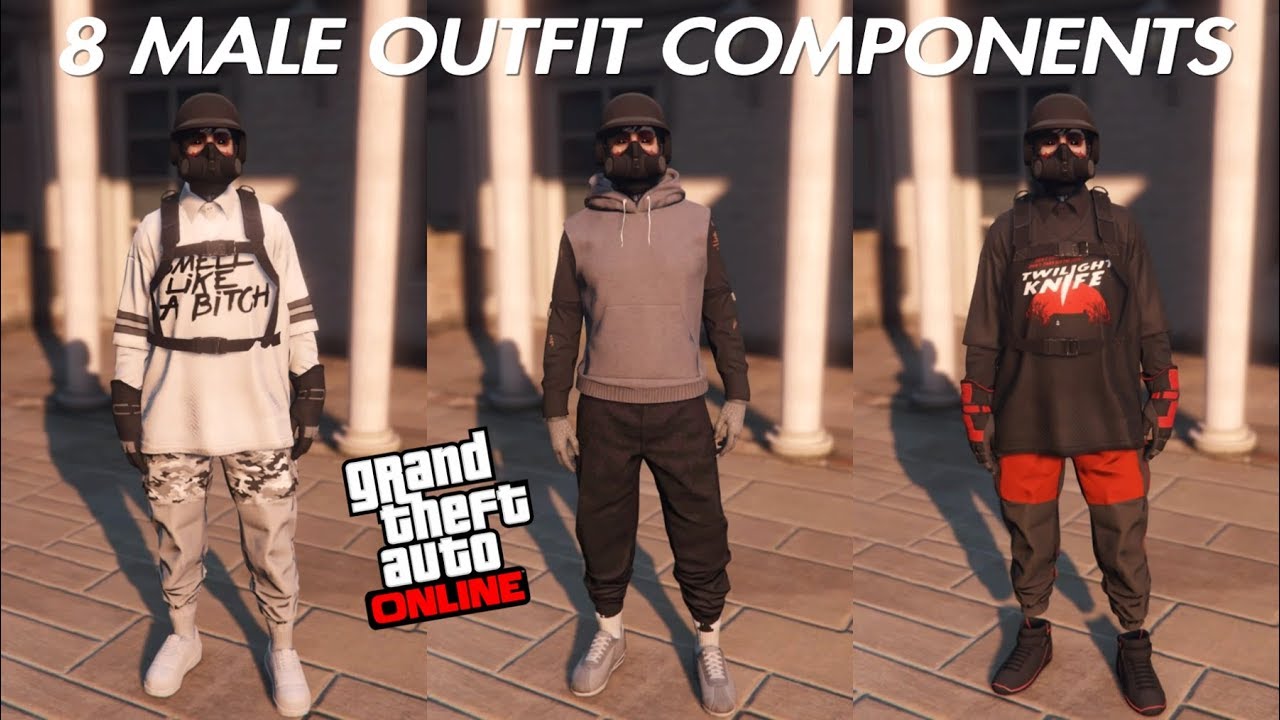 GTA V ONLINE 8 MALE OUTFIT COMPONENTS
