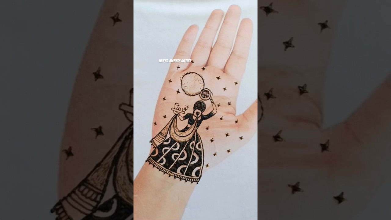 Beautiful bride mehndi design #karwachauth #mehndi #easymehndi #tranding #hennamehndiartist
