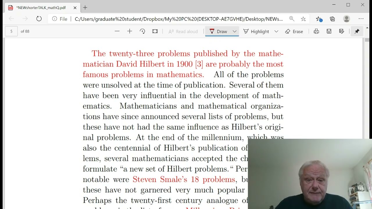 Part 1 of 5: Open Problems in Mathematical Physics