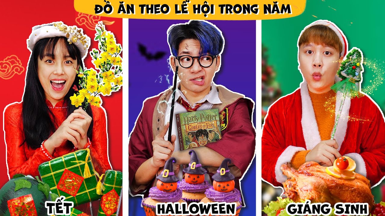 Thử Thách Ăn Đồ Ăn Theo Mùa Lễ Hội Trong Năm: Tết Vs Halloween Vs Giáng Sinh!